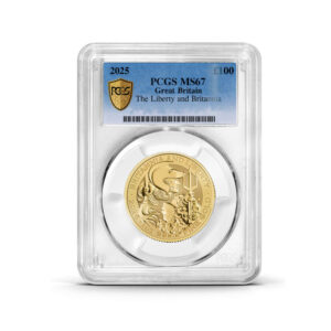 PCGS Certified 2025 Britannia and Liberty 1oz Gold Coin MS67