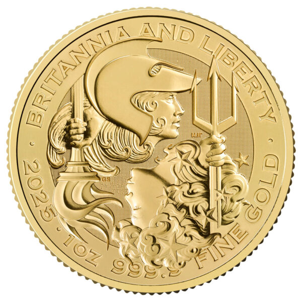 2025 Britannia and Liberty 1oz Gold Coin (Limited to 5,000 Minted Worldwide)