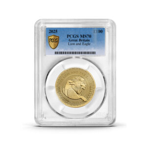 PCGS Certified 2025 Lion and Eagle 1oz Gold Coin MS70