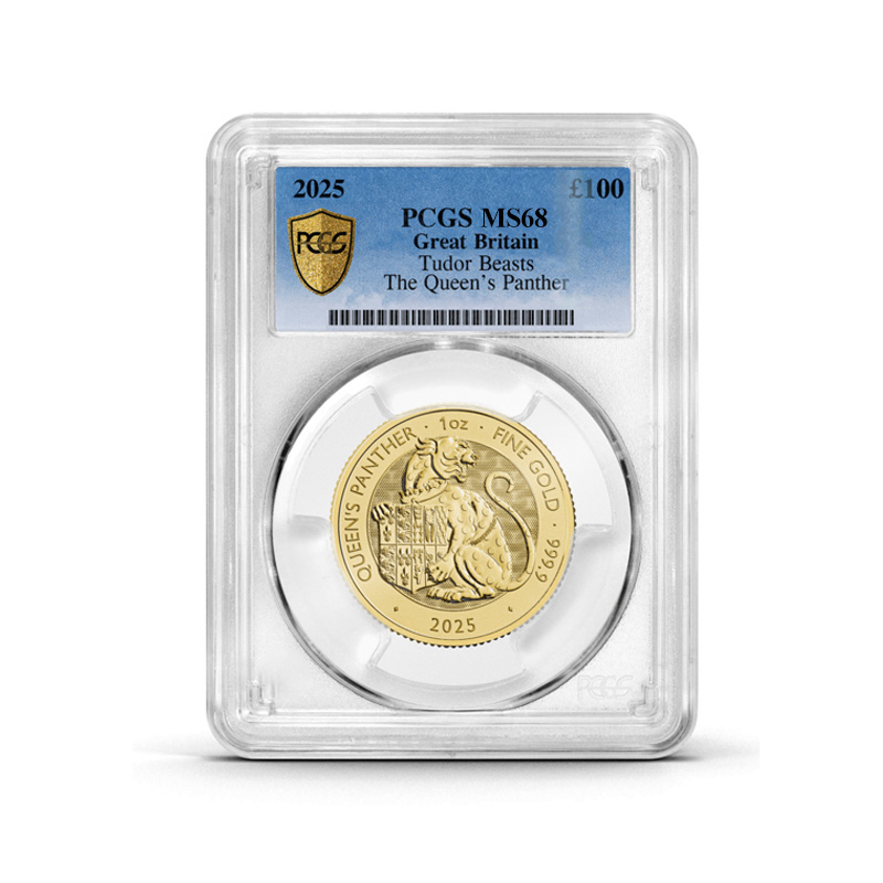 PCGS Certified 2025 Tudor Beast Queen's Panther 1oz Gold Coin MS68
