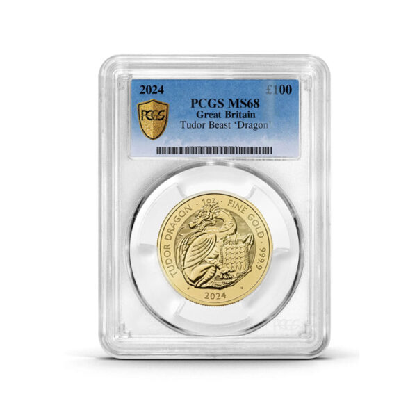 PCGS Certified 2024 Tudor Beast Tudor Dragon 1oz Gold Coin MS68